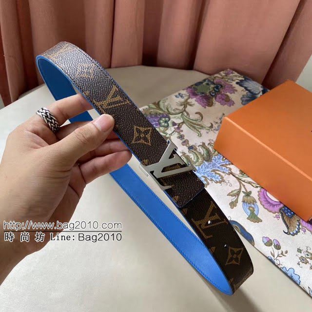 LV新款女士皮帶 路易威登Initiales雙面小牛皮腰帶  jjp1227